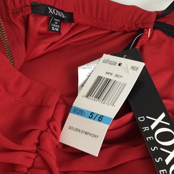 XOXO Chiffon Strapless Red Mini Dress NWT - Picture 6 of 9